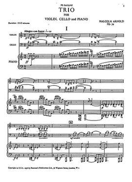 Malcolm Arnold: Piano Trio Op.54