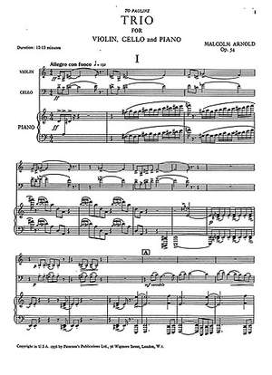 Malcolm Arnold: Piano Trio Op.54