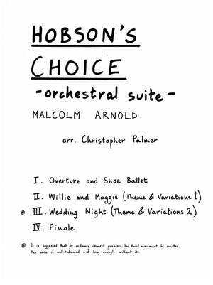 Malcolm Arnold: Hobson's Choice (Full Score)