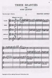 Malcolm Arnold: 3 Shanties For Wind Quintet Op.4
