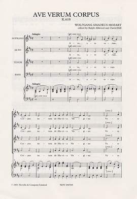 Wolfgang Amadeus Mozart: Ave Verum Corpus (SATB)