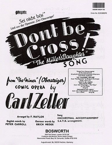 Don't Be Cross (Sei Nicht Bos)