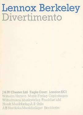 Lennox Berkeley: Divertimento In B Flat Op.18