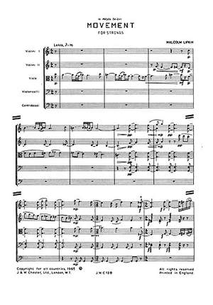Malcolm Lipkin: Movement For Strings (Miniature Score)