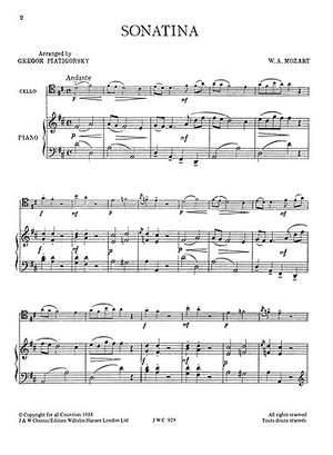 Wolfgang Amadeus Mozart: Sonatina (Cello)