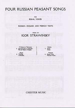 Igor Stravinsky: Four Russian Peasant Songs (Upper or Lower Voices)