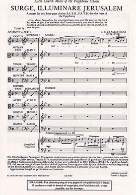 Giovanni Palestrina: Surge, Illuminare Jerusalem (Petti)