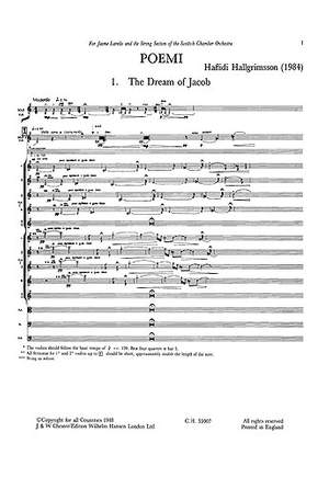 Haflidi Hallgrímsson: Poemi For Violin And String Orchestra (Full Score)
