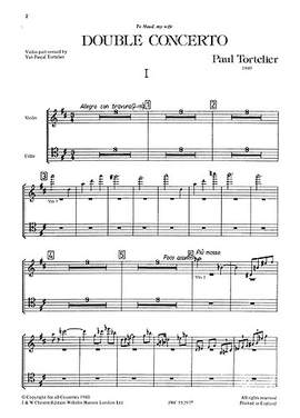Paul Tortelier: Tortelier Double Concerto Vln/vlc Pts