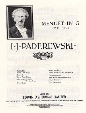 Ignacy Jan Paderewski: Menuet In G Op. 14 No. 1