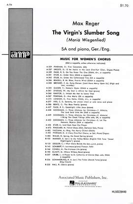 Max Reger: Virgins Slumber Song Maria Wiegenlied