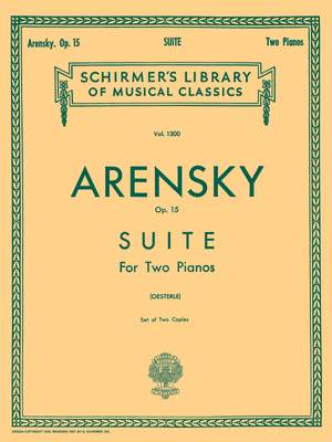 Anton Stepanovich Arensky: Suite No.1 Op.15 for 2 Piano's (set of 2 copies)