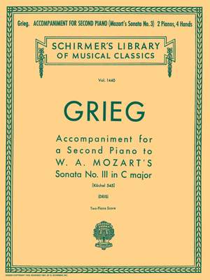 Edvard Grieg: Accomp. for a 2nd Piano to Mozart Sonata K545