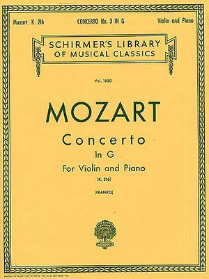Wolfgang Amadeus Mozart: Violin Concerto No.3 In G KV216