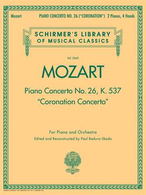 Wolfgang Amadeus Mozart: Piano Concerto No.26 In D 'Coronation' K.537