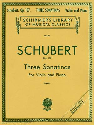 Franz Schubert: Three Sonatinas, Op. 137