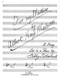 Albert Hay Malotte: For My Mother