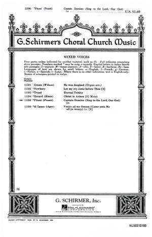 Giuseppe Ottavio Pitoni: Cantate Domino Sing To The Lord Our God