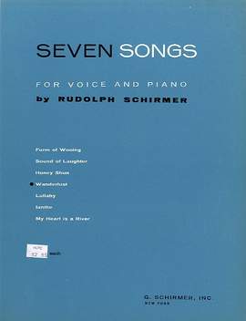 Rudolph Schirmer: Wanderlust Vo/Pno 7 Songs