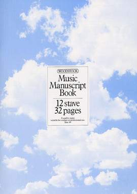 Music Manuscript Book: 12 Stave 32 Pages Stitched