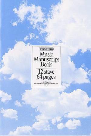 Music Manuscript Book: 12 Stave 64 Pages Stitched