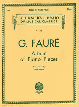Gabriel Fauré: Album Of Piano Pieces Product Image