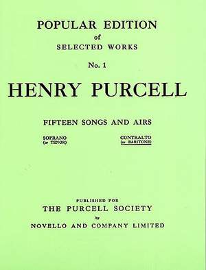 Henry Purcell: 15 Songs And Airs Set 1