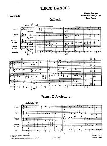 Claude Gervaise: Three Dances