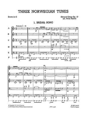 Edvard Grieg: Three Norwegian Tunes
