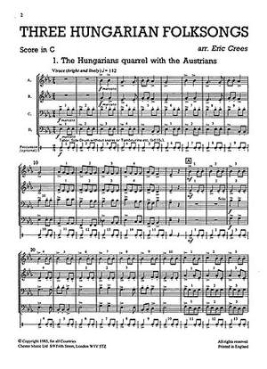 Eric Crees: Three Hungarian Folksongs