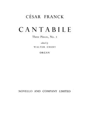 César Franck: 3 Pieces For Organ No.2 Cantabile