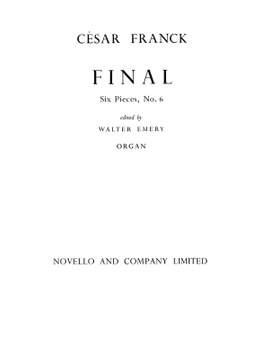 César Franck: 6 Pieces For Organ - No.6 Final