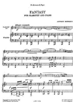 Antony Hopkins: Fantasy (Clarinet And Piano)