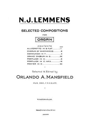 Nicolas-Jacques Lemmens: Selected Compositions Organ