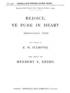 Herbert E. Crimp: Rejoice Ye Pure In Heart (Hymn)