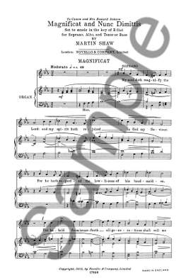 Martin Shaw: Magnificat And Nunc Dimittis In E Flat