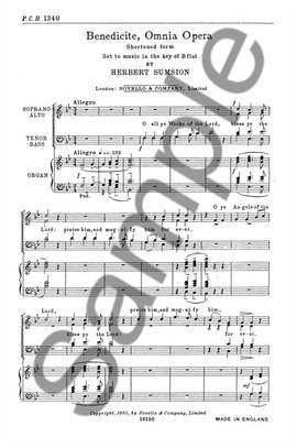 Herbert Sumsion: Benedicite Omnia Opera