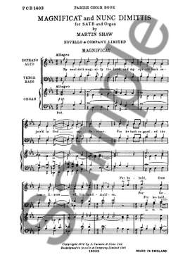 Martin Shaw: Magnificat And Nunc Dimittis