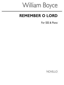 William Boyce: Remember O Lord Sss/Piano