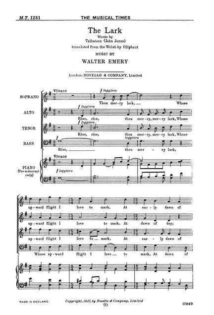 Walter Emery: The Lark