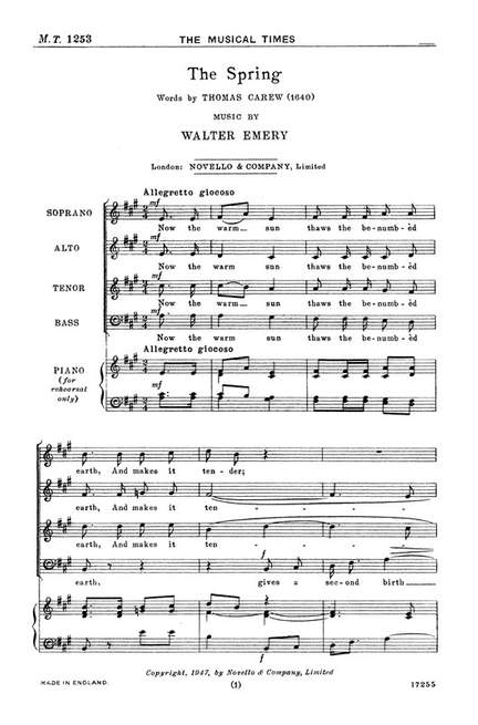 Walter Emery: The Spring