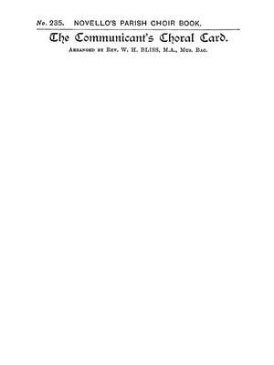 W.H. Bliss: The Communicant`s Choral Card