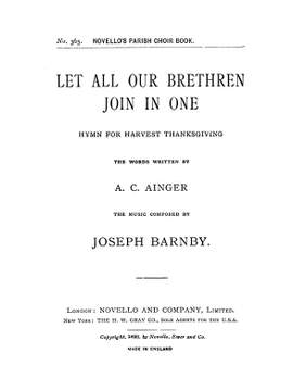 Joseph Barnby: Let All Our Brethren Join In One