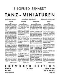 Siegfried Erhardt: Tanzminiaturen - Miniature Dances