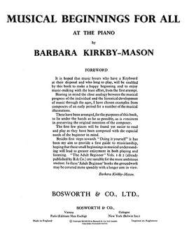 Barbara Kirkby-Mason: Musical Beginnings For All