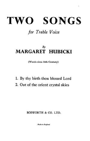 Margaret Hubicki: Hubicki, M Two Songs Treble And Piano Or Organ