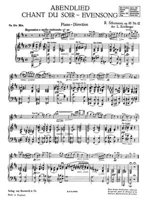 Robert Schumann: Evensong Abendlied Op.85 (Zeitlberger)