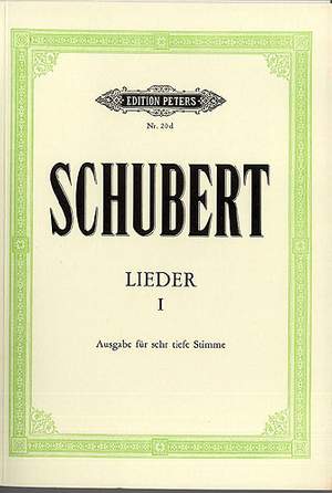 Schubert: Songs Vol.I: 92 Songs (very low voice)