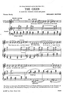 Britten, Benjamin: Oxen, The. SATB accompanied
