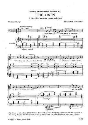 Britten, Benjamin: Oxen, The. SATB accompanied